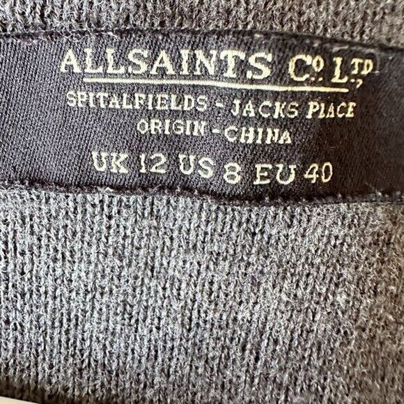 All Saints Spitalfields Knit Cardigan Sweater Button Front Crew Neck Long Sleeve - Picture 8 of 10